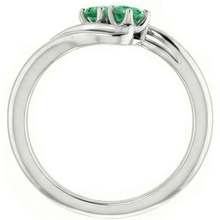 Afbeelding in Gallery-weergave laden, Ronde Groene Emerald Bypass Instelling Ring 1,60 Karaat Wit Goud 14K