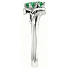 Afbeelding in Gallery-weergave laden, Ronde Groene Emerald Bypass Instelling Ring 1,60 Karaat Wit Goud 14K