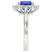 Afbeelding in Gallery-weergave laden, Ronde Halo IGI GECERTIFICEERDE Diamanten Asscher Geslepen Blauwe Saffier 6.50 Karaat Ring 14K Goud
