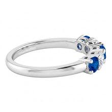 Afbeelding in Gallery-weergave laden, Ronde Natuurlijke echte diamanten ( niet in een laboratorium gekweekt ) ring met blauwe saffiersteen 2 karaat witgoud 14K