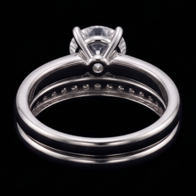 Afbeelding in Gallery-weergave laden, Ronde Natuurlijke uit de aarde gewonnen Diamanten Jubileum Ring Set 3 Karaat Prong Gezet Witgoud 14K
