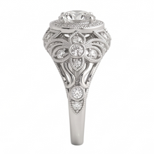 Afbeelding in Gallery-weergave laden, Ronde Natuurlijke uit de aarde gewonnen Diamanten Verlovings- Jubileumring Vintage Stijl 2 Karaat Witgoud 14K