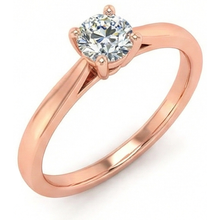 Afbeelding in Gallery-weergave laden, echte round diamant 0.75karaat ring zijaanzicht