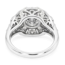 Afbeelding in Gallery-weergave laden, Ronde Oud Mijn Slijpvorm Natuurlijke uit de aarde gewonnen Diamanten Ring met Baguette & Groene Saffier 3.25 Karaat