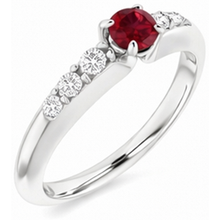 Afbeelding in Gallery-weergave laden, echte round diamant 1karaat ring zijaanzicht