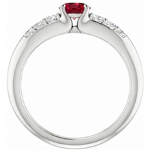 Afbeelding in Gallery-weergave laden, echte round diamant 1karaat ring bovenaanzicht