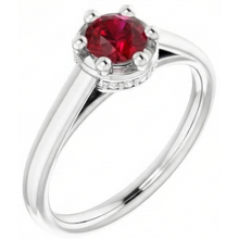 Afbeelding in Gallery-weergave laden, Ronde Robijn Ring Wit Goud 14K Prong Stijl 1,25 Karaat