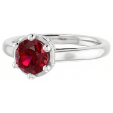 Afbeelding in Gallery-weergave laden, Ronde Robijn Ring Wit Goud 14K Prong Stijl 1,25 Karaat
