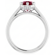 Afbeelding in Gallery-weergave laden, Ronde Robijn Ring Wit Goud 14K Prong Stijl 1,25 Karaat