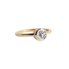 Afbeelding in Gallery-weergave laden, Ronde Solitaire Old Mine Cut Natuurlijk Diamond Ring Bezel Set 1,50 karaat