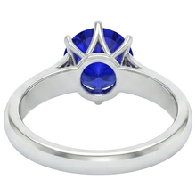 Afbeelding in Gallery-weergave laden, echte round saffier 2karaat ring profielweergave