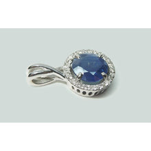 Afbeelding in Gallery-weergave laden, Ronde Sri Lanka Sapphire Diamond Vrouwen Ketting Hanger 2.20 Ct. - harrychadent.nl