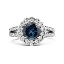 Afbeelding in Gallery-weergave laden, echte round saffier 2.25karaat ring zijaanzicht