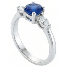 Afbeelding in Gallery-weergave laden, echte marquise saffier 2.50karaat ring zijaanzicht