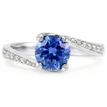 Afbeelding in Gallery-weergave laden, Ronde briljant geslepen 2,50 ct Sri Lanka saffier Natuurlijke echte diamanten ( niet in een laboratorium gekweekt ) ring wit goud
