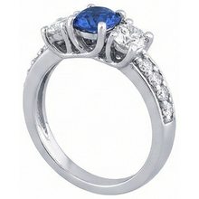 Afbeelding in Gallery-weergave laden, echte round diamant 2.50karaat ring bovenaanzicht