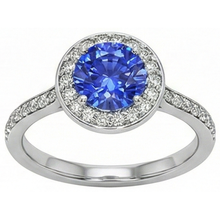 Afbeelding in Gallery-weergave laden, echte round saffier 2karaat ring profielweergave