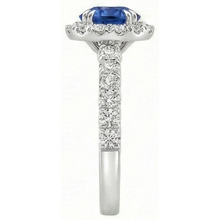 Afbeelding in Gallery-weergave laden, echte round saffier 3.50karaat ring profielweergave