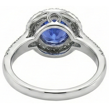 Afbeelding in Gallery-weergave laden, Ronde echte Tanzanite natuurlijke Natuurlijke echte diamanten ( niet in een laboratorium gekweekt ) Split Fancy Ring 2,65 karaat