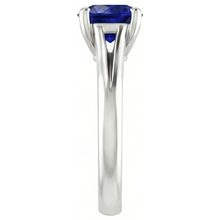 Afbeelding in Gallery-weergave laden, Ronde gouden Solitaire Ceylon Sapphire Ring U Prong Setting 1,50 karaat