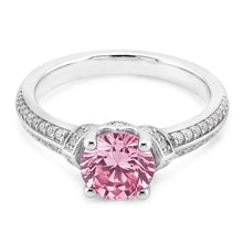 Afbeelding in Gallery-weergave laden, Ronde roze saffier edelsteen ring van 1,41 ct
