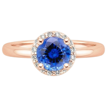 Afbeelding in Gallery-weergave laden, echte round saffier 2.50karaat ring close-up detail