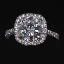 Afbeelding in Gallery-weergave laden, Ronde Echt Diamanten Halo-Verlovingsring 2,75 Karaat Witgoud 14K