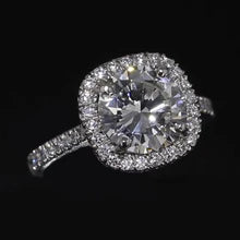 Afbeelding in Gallery-weergave laden, Ronde Echt Diamanten Halo-Verlovingsring 2,75 Karaat Witgoud 14K