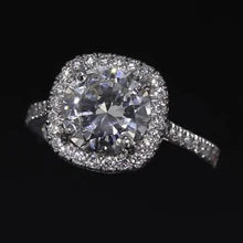 Afbeelding in Gallery-weergave laden, Ronde Echt Diamanten Halo-Verlovingsring 2,75 Karaat Witgoud 14K