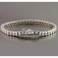 Afbeelding in Gallery-weergave laden, Ronde Echt Diamanten Halve Ring Set Tennisarmband 4,90 Karaat Sieraden Nieuw