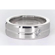 Afbeelding in Gallery-weergave laden, Ronde Echt Diamanten Jubileumband Met Geborstelde Afwerking 0,25 Karaat