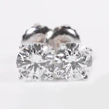 Afbeelding in Gallery-weergave laden, Ronde Echt Diamanten Oorknopjes