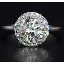 Afbeelding in Gallery-weergave laden, Ronde Echt Diamanten Ring Halo-Stijl 5,50 Karaat Witgoud 14K