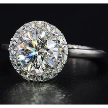 Afbeelding in Gallery-weergave laden, Ronde Echt Diamanten Ring Halo-Stijl 5,50 Karaat Witgoud 14K