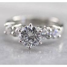 Afbeelding in Gallery-weergave laden, Ronde Echt Diamanten Verlovingsring 2 Karaat Zes Riek Wit Goud 14K