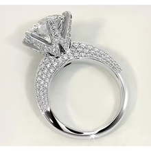 Afbeelding in Gallery-weergave laden, Ronde Echt Diamanten Verlovingsring 7,50 Karaat Effen Stijl Wit Goud 14K