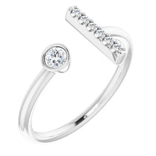 Afbeelding in Gallery-weergave laden, Ronde Echt Diamond Bar Style Ring 0.48 Karaat Dames Sieraden
