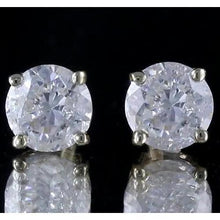 Afbeelding in Gallery-weergave laden, Ronde Echt Diamond Stud Earring Mand Instelling Wit Goud 14K G VS1