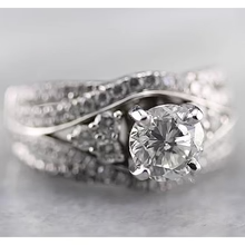 Afbeelding in Gallery-weergave laden, Ronde Jubileumring 2 Karaats Echt Diamant Fancy Wit Goud 14K