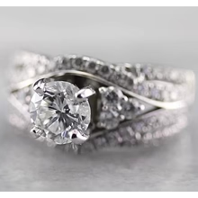 Afbeelding in Gallery-weergave laden, Ronde Jubileumring 2 Karaats Echt Diamant Fancy Wit Goud 14K