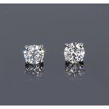 Afbeelding in Gallery-weergave laden, Ronde Natuurlijk Diamond Stud Earring 1,50 Karaat Prong Style Wit Goud 14K