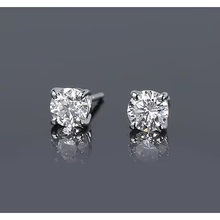 Afbeelding in Gallery-weergave laden, Ronde Natuurlijk Diamond Stud Earring 1,50 Karaat Prong Style Wit Goud 14K