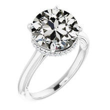 Afbeelding in Gallery-weergave laden, Ronde Old Mine Cut Echt Diamond Ring 4 Prong Set goud 6,50 Karaat