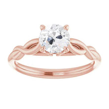 Afbeelding in Gallery-weergave laden, Ronde Solitaire Ring Old Cut Echt Diamond Prong Set 2 Karaats Infinity Style