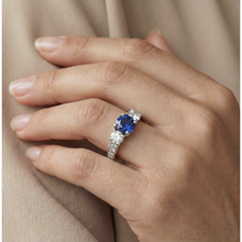 Afbeelding in Gallery-weergave laden, echte round diamant 2.50karaat ring met diamantaccenten