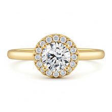 Afbeelding in Gallery-weergave laden, Ronde Natuurlijke echte diamanten ( niet in een laboratorium gekweekt ) verlovingsring 1,25 karaat griffenzetting YG 14K