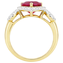 Afbeelding in Gallery-weergave laden, echte round robijn 6.65karaat ring op wit