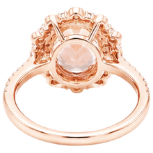 Afbeelding in Gallery-weergave laden, Rose Gold 14K 18 kt Morganite met Natuurlijke echte diamanten ( niet in een laboratorium gekweekt ) trouwring Nieuw