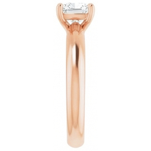 Afbeelding in Gallery-weergave laden, Diamant Solitaire Verlovingsring 2-karaat 14K Rosé Goud – zijaanzicht