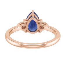 Afbeelding in Gallery-weergave laden, echte round saffier 3karaat ring profielweergave